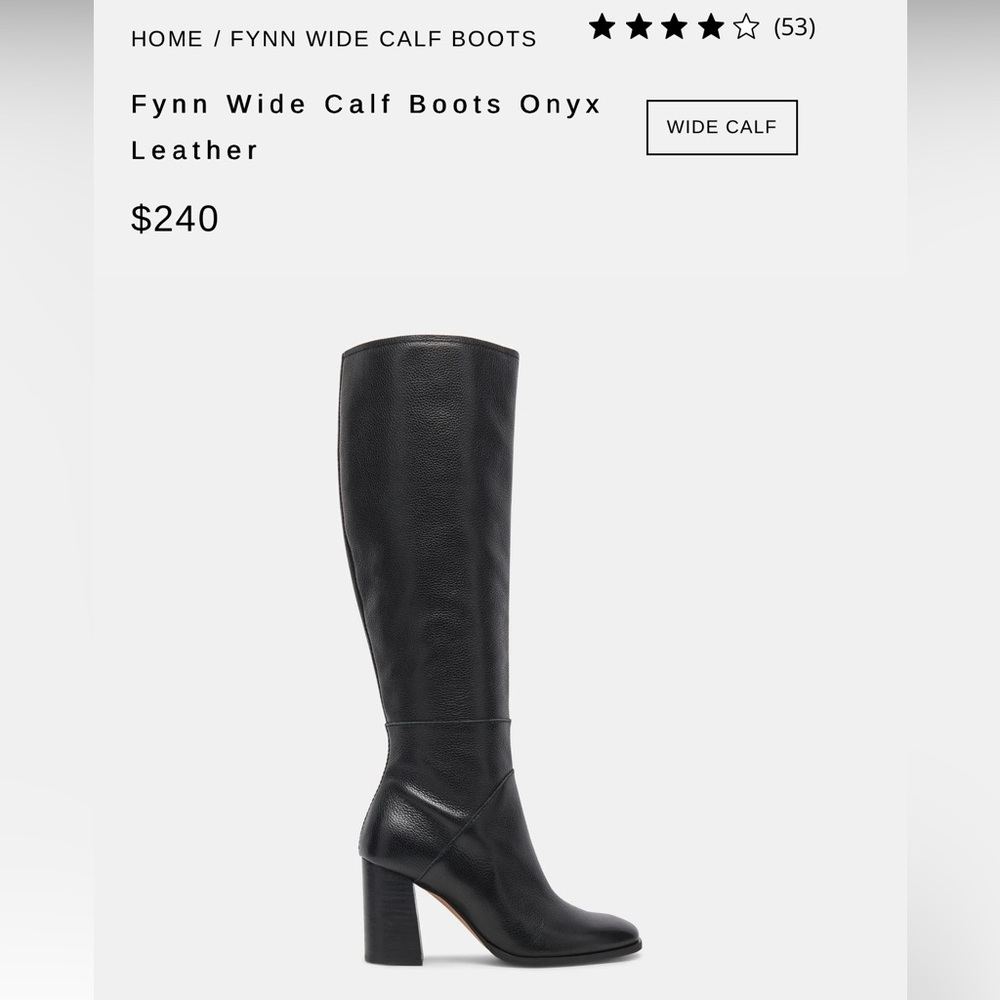 Dolce Vita - Fynn Wide Calf Black Leather Boots